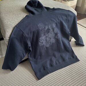 Zadig and Voltaire Mens XL Navy Blue Skull Hoodie Sweatshirt